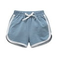 thumbnail image 2 of Crunowin Boys Beach Summer Shorts Lightweight Cotton Sporty Quick-Dry Outdoor Shorts Light Blue Size 6, 2 of 6
