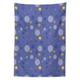 thumbnail image 3 of Ambesonne Emoji Art Tablecloth Rectangular Table Cover, Dreamy Bubbles Polka Dot, 52"x70", Ceil Blue and Mustard, 3 of 4