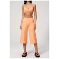 thumbnail image 2 of PISONIC Womens Workout Sets Two Piece Spaghetti Straps Sports Bra Matching Wide Leg Capri Pants Gym Work Pilates Outfits, 2 of 7