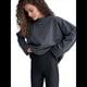 thumbnail image 1 of Camisetas de Larga con Cuello Redondo Extragrande para Mujer, Blusas Básicas de Otoño, Ropa Informal de Entrenamiento Y2K. Gris M, 1 of 8