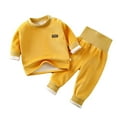 thumbnail image 3 of Esaierr 4M-4Y Newborn 2 Piece Boys Girls Thermal Long Underwear Set for Baby Fleece Lined Set Thermal Underwear Toddler, 3 of 7