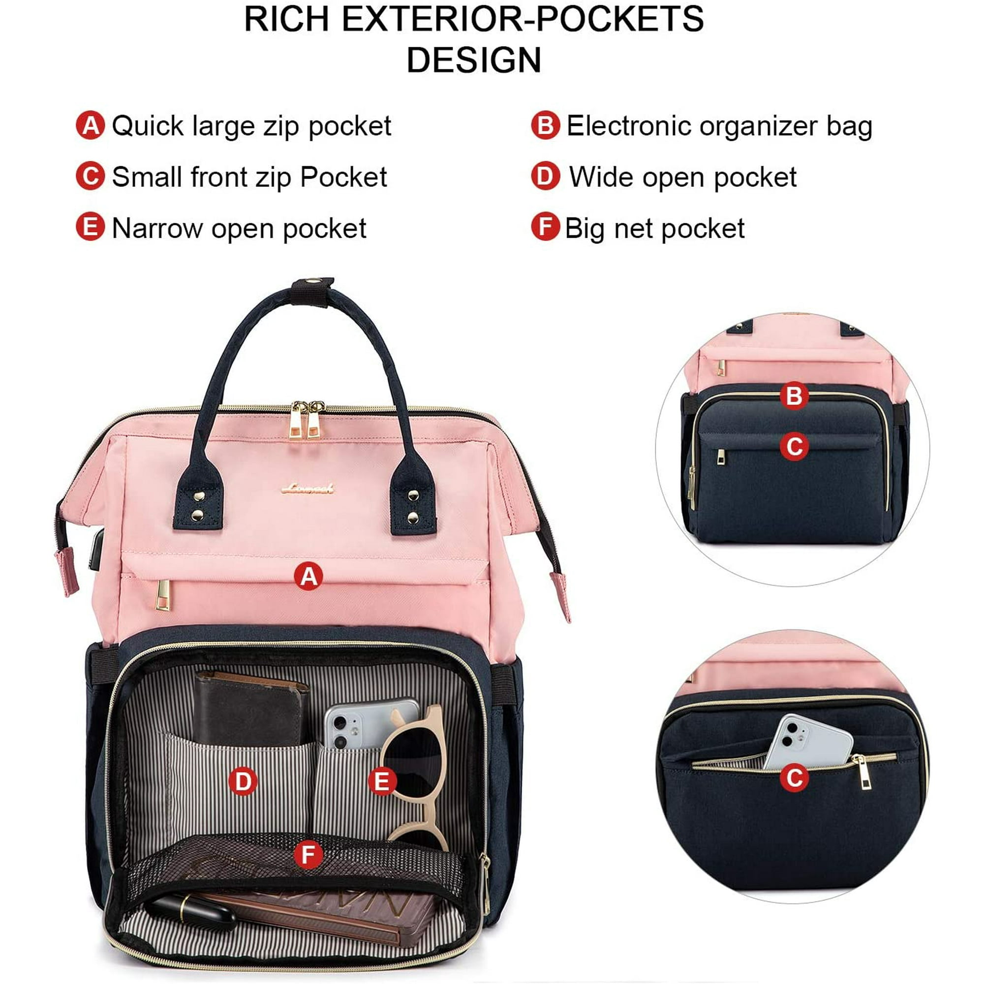 Yeater Laptop Backpack For Women Fashion Business Computer Backpacks Travel Bags Purse Student Bookbag Teacher Doctor Nurse Work Backpack With Usb Por