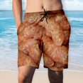 thumbnail image 2 of NaWent Shorts pour Hommes Liquidation Shorts pour Hommes Nourriture Réaliste Imprimé 3D Été Plage Shorts de Bain Jaune TTTG Jaune TTTG, 2 of 6