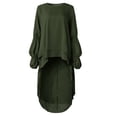 thumbnail image 3 of XXLvision Women Irregular Flowy Blouses Long Sleeve Hi-Lo Chiffon Dress Tops, 3 of 4