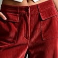 thumbnail image 3 of ByworldtasicNo Boundaries Women's Wide Leg Corduroy Pants Y2K Vintage Style Pants High Waisted Button Front Casual Trousers with Pockets, 3 of 5
