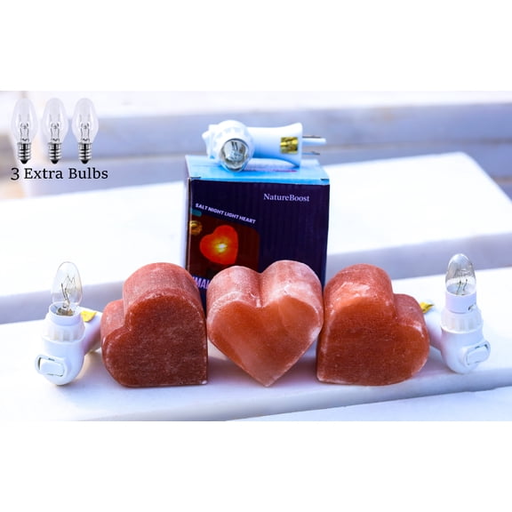 NatureBoost Himalayan Pink Salt Night Lights (3psc Heart)