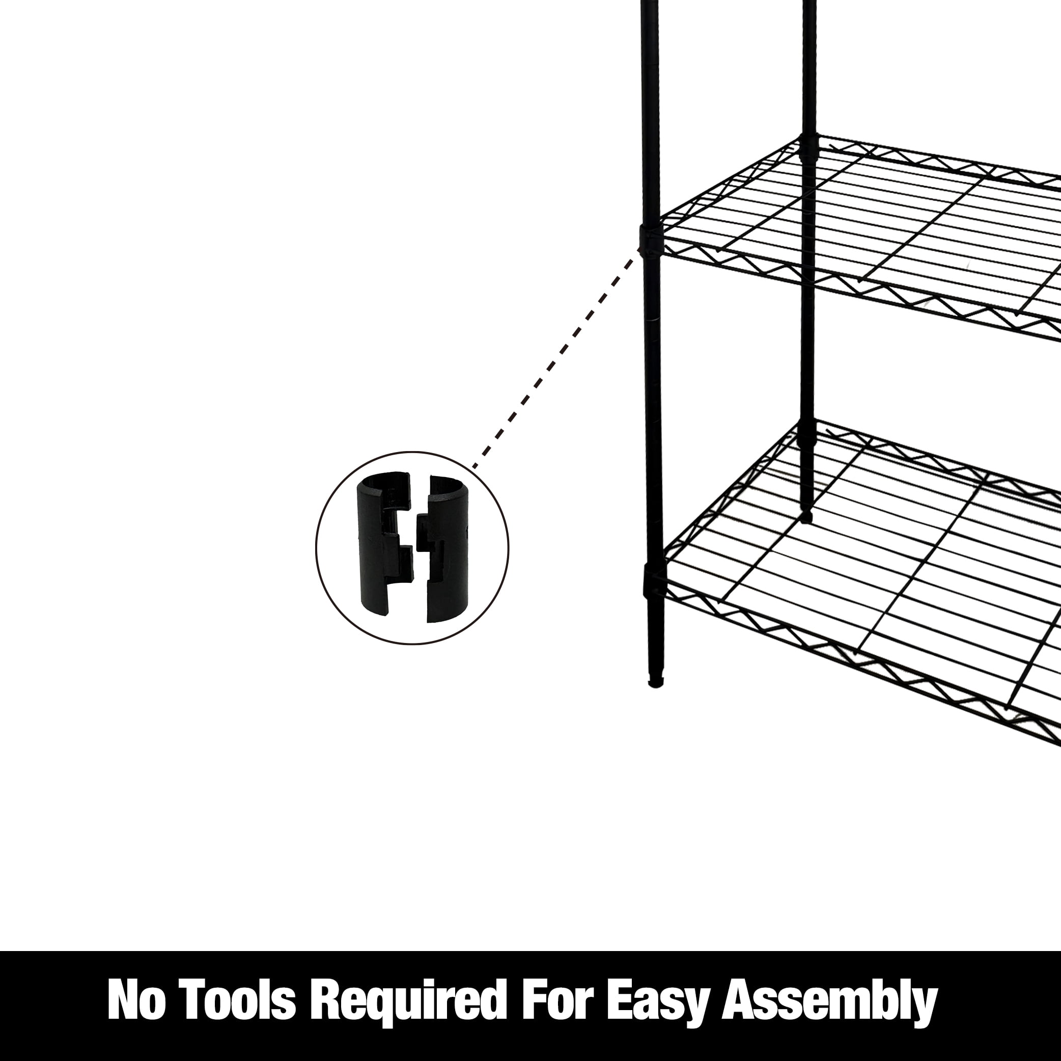 WorkPro 4-Tier Black Slim Wire Shelving
