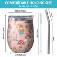 thumbnail image 5 of 12oz Stemless Wine Tumblers Princess Mushroom Castle Pattern Vacuum Insulated Stainless Steel Travel Tumbler Cups Mug with Lid and Straw for Champaign,Cocktail,Beer with Cleaning Brush, 5 of 5