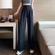 thumbnail image 5 of Pantalones largos holgados e informales con piernas anchas y cintura alta para mujer, de primavera y verano, que adelgazan y cubren el vientre, 5 of 5