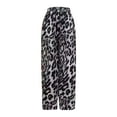 thumbnail image 6 of Lisingtool Trendy Pant for Women Women's Leopard Print And Red Drawstring Wide Leg Pant Black, 6 of 8