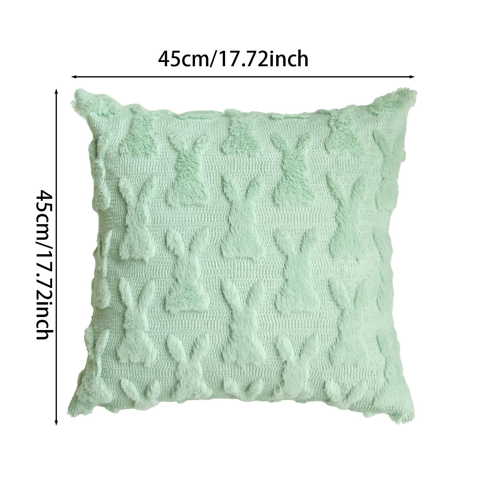 YWIYIUD Easter Throw Pillow Cover 18x18 inch Set of 1,Cute RabbitDesign Soft Plush Jacquard Cushion Case Decoration for Living Room Bedroom Sofa Couch Easter Home Party Decoration