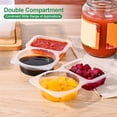 thumbnail image 3 of Ovzne Double Compartment Condiment Container Double Condiment Containers With Lids 2 Compartment Snack Containers Double Compartment Snack Containers For To-go On Clearance, 3 of 8