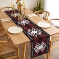 thumbnail image 3 of Red Black Table Runner - 70 Inch Long, Kitchen Dining Table Runner Dresser Scarves, Southwest Geometric Aztec Farmhouse Tribal Farmhouse Decor for Coffee Tables Wedding Party Banquet, 3 of 8