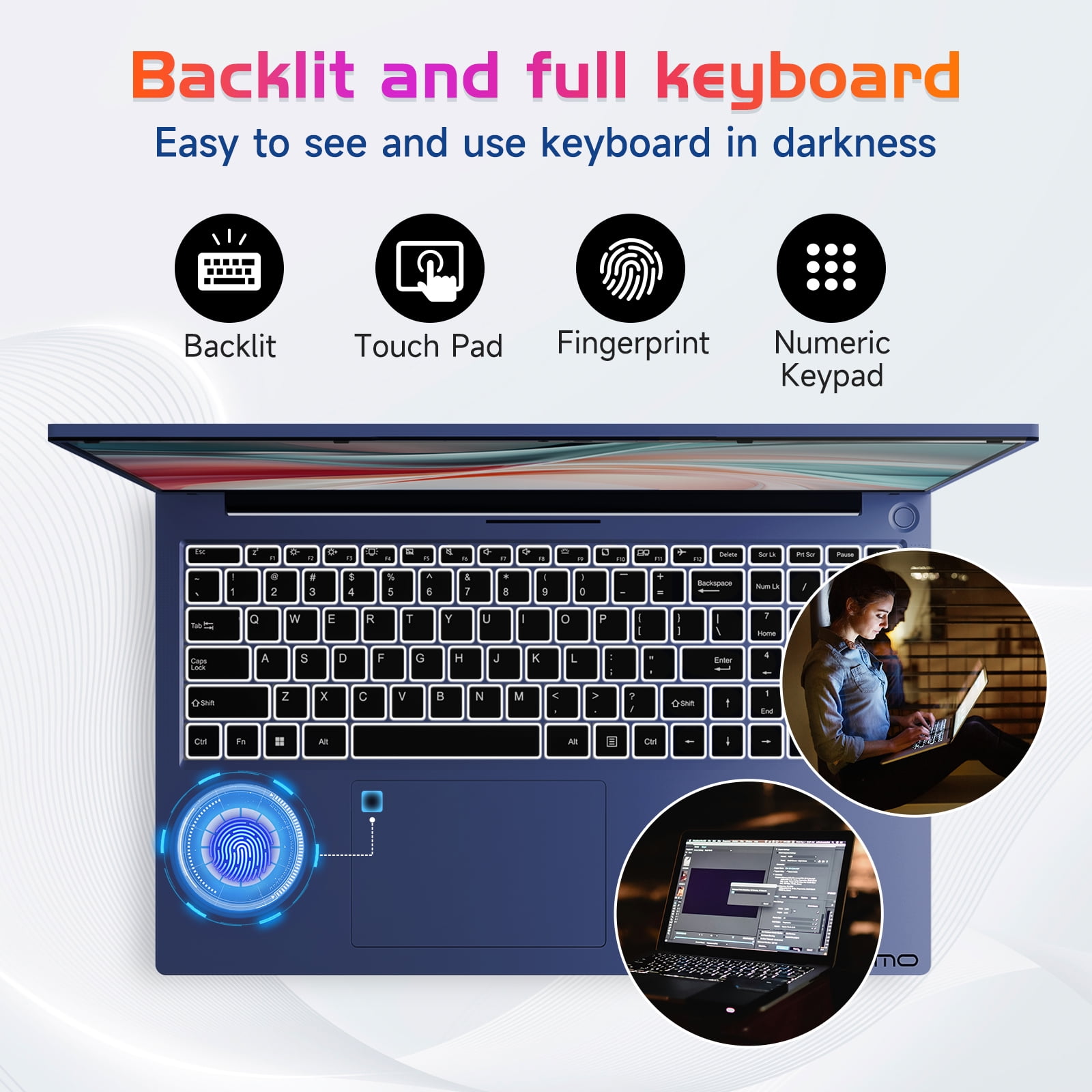 17.3"Laptop-Computer 32GB RAM 1TB SSD 2025 Newest Student-Laptop Intel Pentium 6 Cores i3-1215U(Up to 4.40 GHz)) Business-Laptop with Backlit Keyboard Fingerprint 2 Years Warranty,Blue