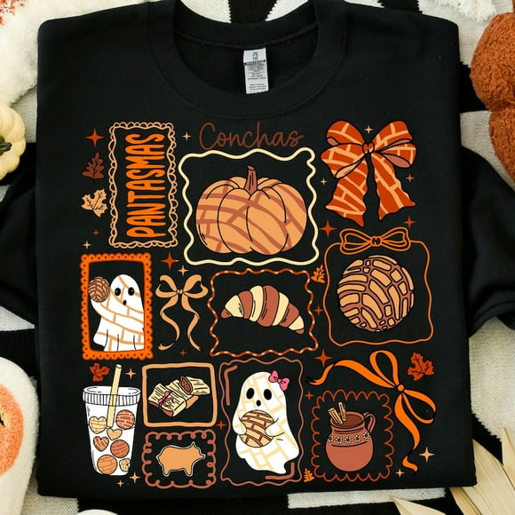 Spooky Conchas Sweatshirt, Pantasmas Sweatshirt, Spanish Halloween, Spooky Latina, Mexican Conchas, Regalos Es Espano, Mexican Ghost Sweatshirt