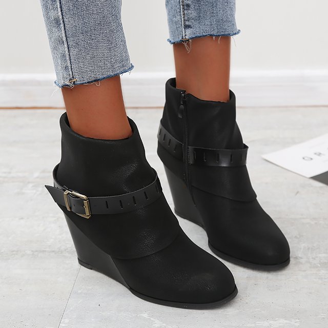 Botas de tacón alto para mujer, informales, con cordones, cremallera, Color sólido Wmkox8yii hfjk462