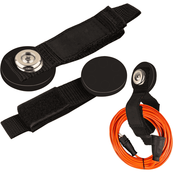 Strong Magnetic Storage Straps, 2 Pack Heavy Duty Magnetic Garage Storage Tool Organizer for Extension Cord Cable Rope Tools for Garage Pick-Up RV and Workshop, Black