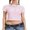 Pink, variant on Michellecmm Women Short Tops Short Sleeve Crewneck Number Print Cropped T-shirt