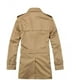 thumbnail image 3 of Chaqueta cortavientos para hombre, estilo vintage, para primavera y otoño, estilo gabardina de negocios, abrigo largo clásico cruzado para hombre., 3 of 5