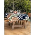 thumbnail image 3 of Outdoor Tablecloth with Umbrella Hole for Patio/Picnic/Party/Camping, Colorful Palm Leaves Waterproof Table Cloth Rectangle Table Cover Washable, Summer Botanical Tropical Leaf (60"x 102"), 3 of 9