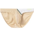 thumbnail image 2 of TANBOM Men's Bulge Enhancing Triangle Thong Nylon Underwear Apricot L 1-Pack, 2 of 6