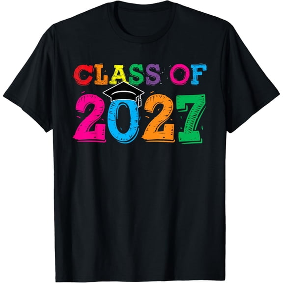 Class Of 2027 Shirt For Boys and Girls, Fun 2027 Graduation T-ShirtMen and women can wear, black T-shirts, gifts. Age: M,L,XL 2XL, 3XL, 114XL