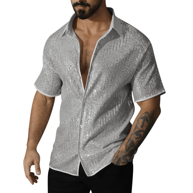 pstuiky camisetas para hombre, Camisa informal de manga corta con solapa y botones de color liso para hombre camisas casuales para hombre s