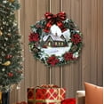 thumbnail image 4 of Christmas Garland, Holiday Wall Stickers, Christmas Wreath Snow House Decorative Glass Window Stickers for Living Room, Multicolor PVC Holiday Scene Decals, 30x29cm Easy Apply and Remove, 4 of 7