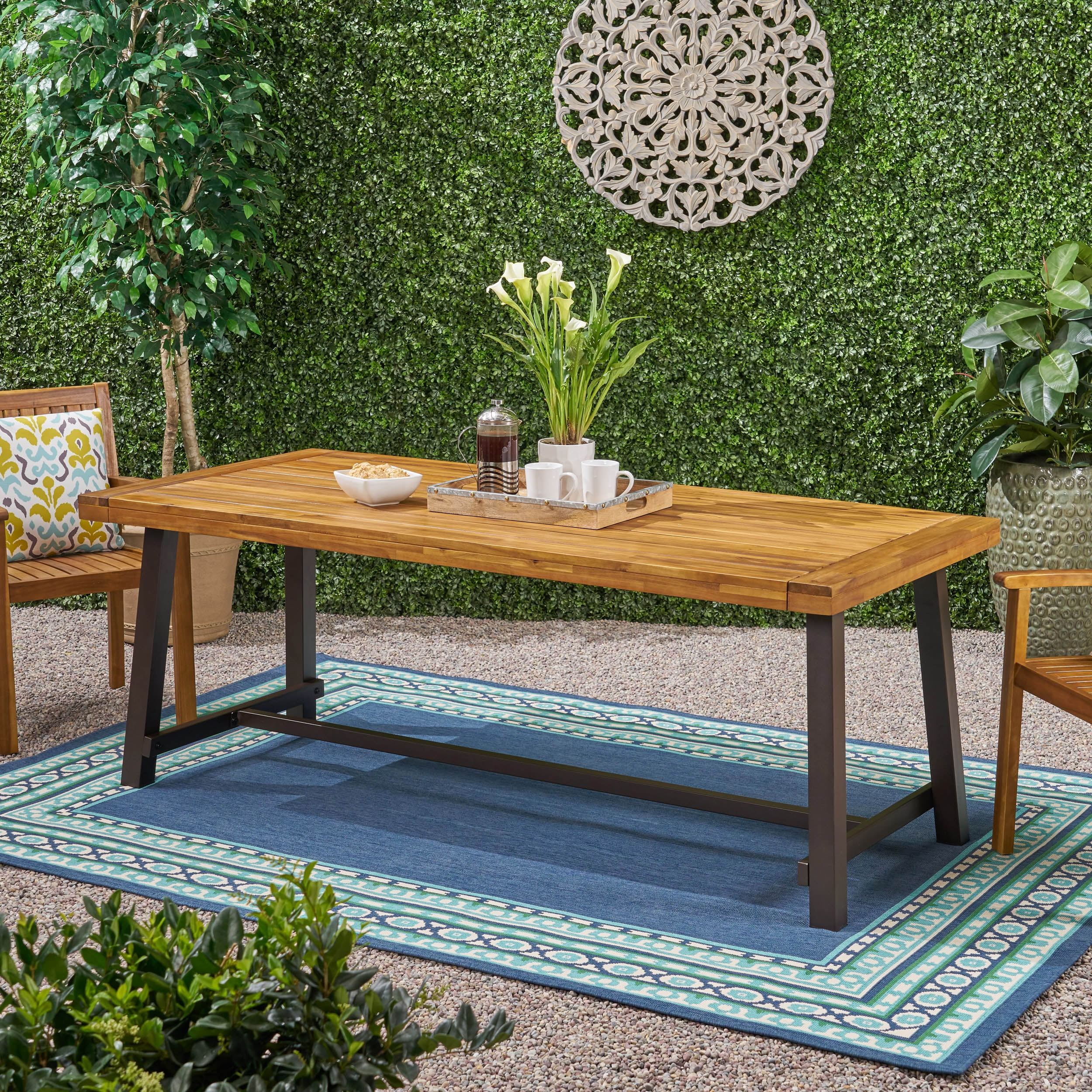 Rustic Solid Teak Wood Dining Table