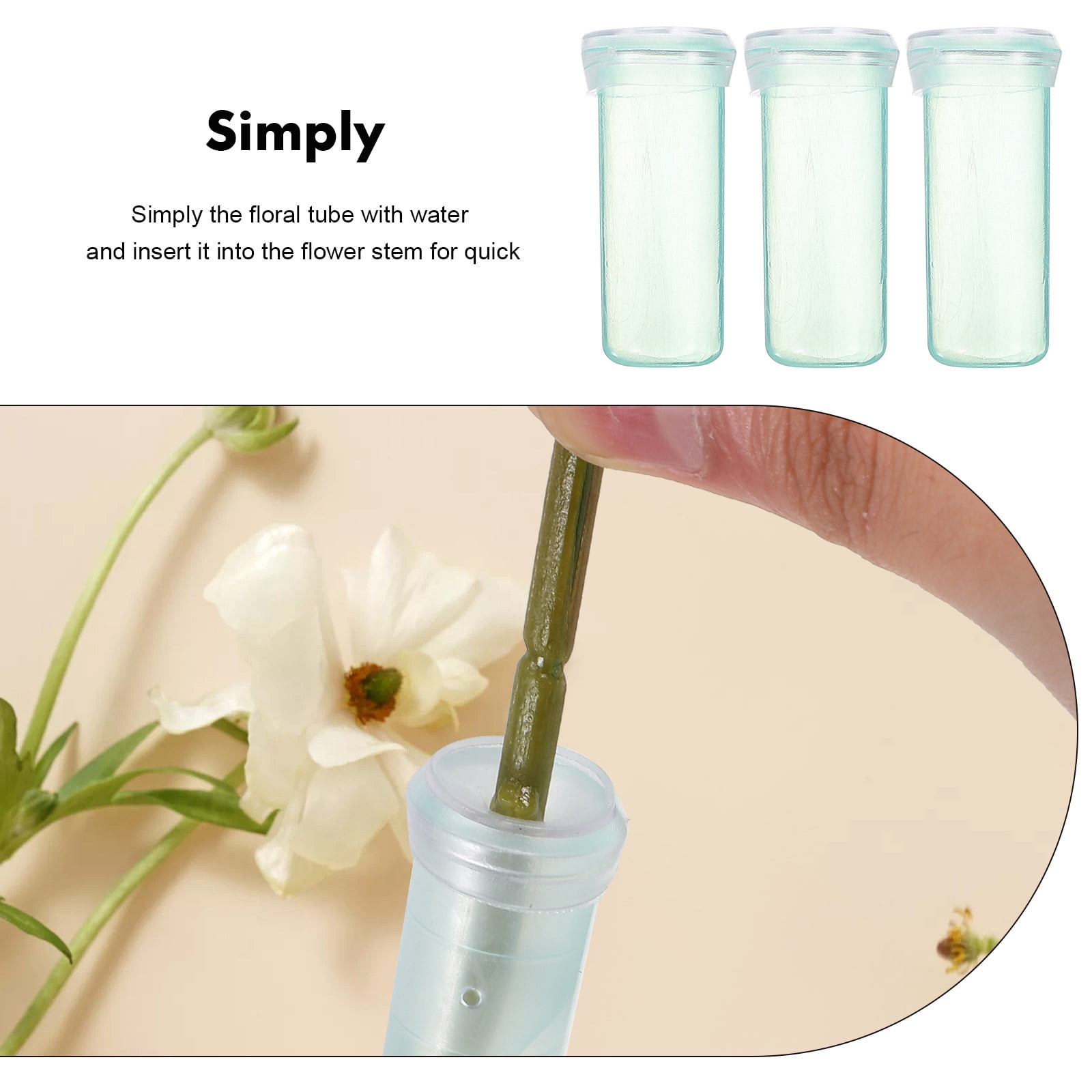 HOOWIFFY 1 Pack Single Flower Water Tube Green Plastic for Flower Arranging and Bouquet Making