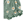 thumbnail image 5 of Girl’s Daisy Flower Printed 2Pcs Clothes Suit, Sleeveless Ruffled Hem Tank Top, 5 of 6