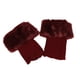 thumbnail image 2 of Qarigey Calentadores de piernas Tejido de ganchillo Faux Trim Flip Calcetines para invierno Cubierta de bota corta Fácil de combinar Puños Toppers Medias Burdeos Qarigey AP009047-07, 2 of 6