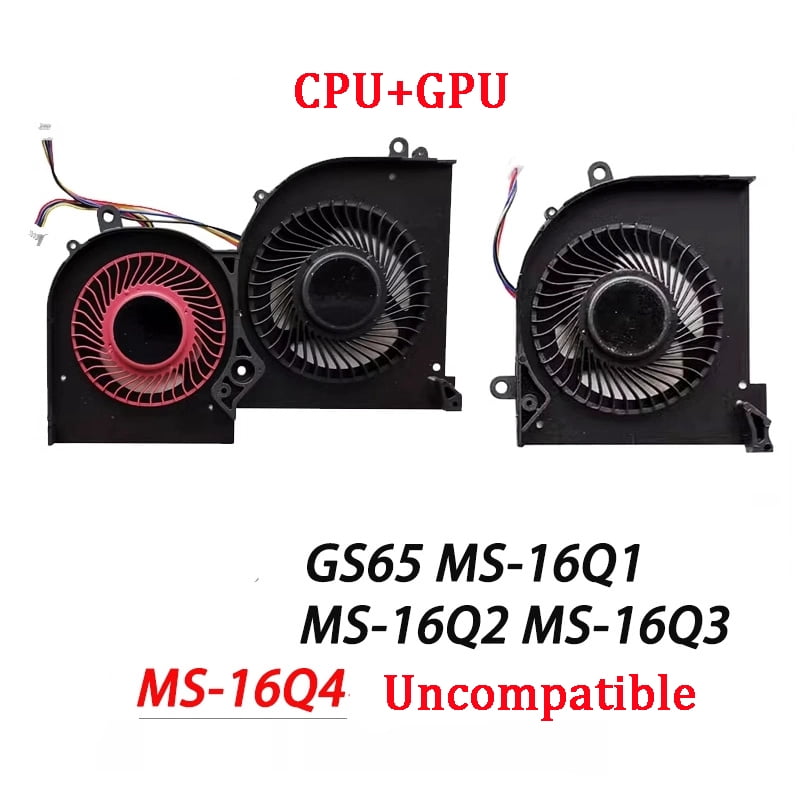 Laptop Cooler CPU GPU Cooling Fan For MSI GS65 GS65VR P65 MS-16Q2 16Q1 16Q3 MS-16Q4