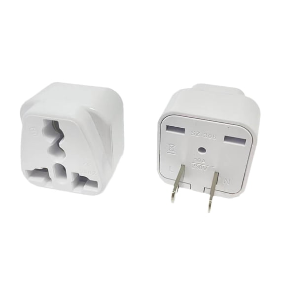 US Plug to National Socket Adapter 2 PIN Travel Conversion for Smartphone Laptop Tablet