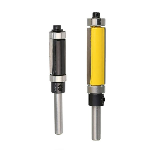 De Acabado Rodamiento E Inferior Enrutador Bit Shank 1/4 "- Longitud De Corte 25 Mm Y 38 Mm (PAQUETE De 2 Piezas) Carb DYNWAVEMX Recortar la broca del enrutador