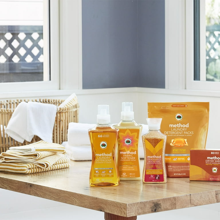 Method 4X Concentrated Laundry Detergent, Ginger Mango, 53.5 Method 4X Concentrated Laundry Detergent, Ginger Mango, 53.5