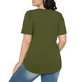 thumbnail image 6 of Army Green M WIZUTIZ T Shirts for Women up to 50% Off Cotton Blend Tee Solid Cotton Linen Fluffy Short Sleeve T-shirt Pure Colour Ladies Blouse Holiday Beach Plain Tshirts Lightweight Plus Crew Neck, 6 of 6