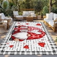 thumbnail image 2 of Valentine's Day Outdoor Rug for Patio/Deck/Porch, Non-Slip Large Area Rug 4 x 6 Ft, Red Gnomes Love Letter Buffalo Plaid Indoor Outdoor Rugs Washable Area Rugs, Reversible Camping Rug Carpet Runner, 2 of 8