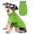thumbnail image 1 of Jersey para perro, tamaño pequeño, cálido, tejido trenzado, verde, 1 of 7