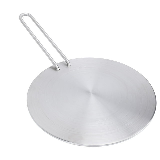 Plaque Adaptateur à Induction, Diffuseur de Chaleur en Acier Inoxydable avec Poignée Amovible, Adaptateur à Induction pour Poêle en Fer, Pot en Céramique