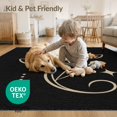 thumbnail image 4 of ODIKA 5'x7' Washable Area Rug Non-Slip, Chair-Friendly Black Beige Floral Abstract Design Elegant Botanical Motif with Geometric Accents for Dining Room, Under Table, Home Office, 4 of 7