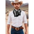 thumbnail image 3 of JLMMEN 35 Inch Wild Rag Cowboy Scarves for Men, Large Rancher Neckerchief Silk Feel, Oversize Western Bandana, 3 of 6