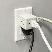 Maxxima 3 Outlet Cube Adapter Wall Plug - Grounded Electrical Wall Tap Outlet Splitter, Multi-Plug Extender for Extra Space, Convenient for Travel - 4 Pack