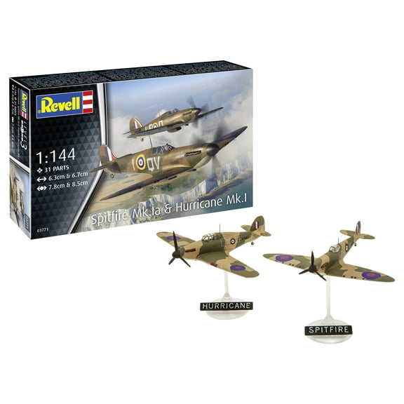 Revell 03771 Supermarine Spitfire Mk.Ia & Hawker Hurricane Mk.I 1:144 Scale Unbuilt/Unpainted P