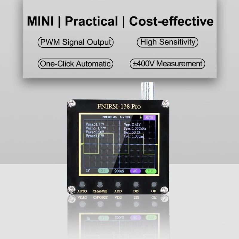 Auto Digital Oscilloscope Three Trigger Modes Handheld Oscilloscope Electrical Signal Testing Accessory