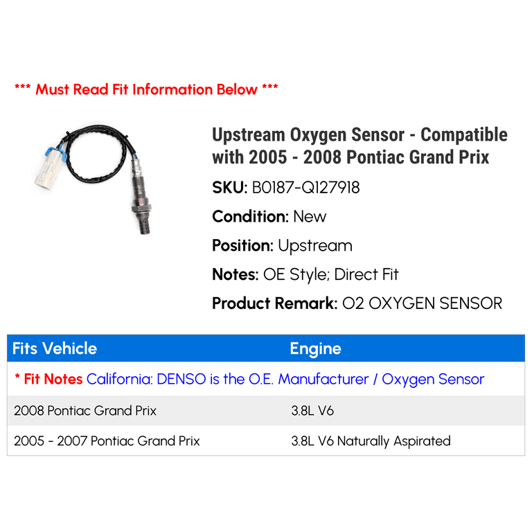 Pontiac Grand Prix Q&A: Oxygen Sensor, Exhaust System & More