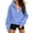 Blue, variant on Half Zip Pullover Hoodie for Women Thumb Hole Cuffs Soft Fleece Sweatshirt Loose Fit Casual Winter Top