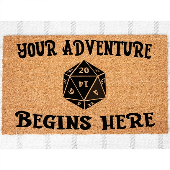Doormat Your Adventure Begins Here DND Welcome Mat Rug Birthday Gift (18" x 30") #5894