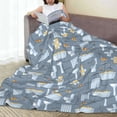 thumbnail image 6 of Pofeuu Blue Bathroom Print Ultra-Soft Micro Fleece Blanket,for Bed Or Sofa,All Season Throw Blankets Flannel Blanket-80"x60", 6 of 7