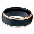 thumbnail image 3 of Silly Kings 8mm Rose Gold Tungsten Carbide Wedding Ring Mens Hammered Design Classic Womens Unisex Band, 3 of 3
